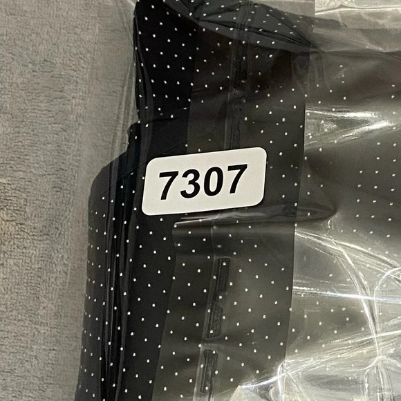 New! Eva Franco Dark Blue White Dot Pleated Peplum top - 27307 - Picture 7 of 7